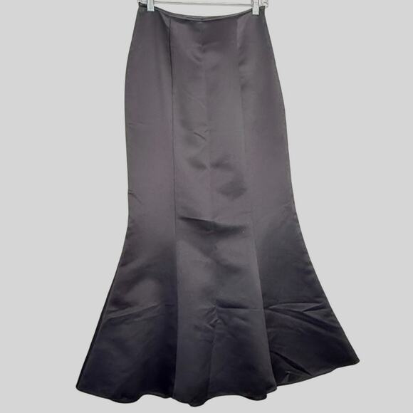 Vintage Jessica McClintock For Gunne Sax Maxi Mermaid Skirt Sz 7 Satin Vampygoth - Picture 1 of 7